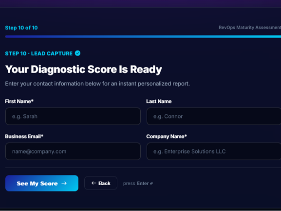 Integrated Lead Capture Before Score Reveal